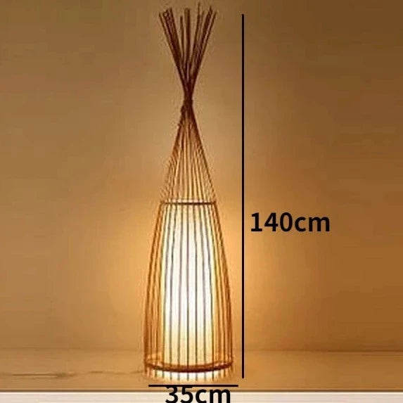 Lampadaire en bambou de style chinois