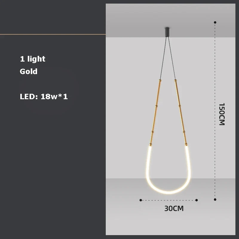 lustre linéaire à led design en acier inoxydable minimaliste