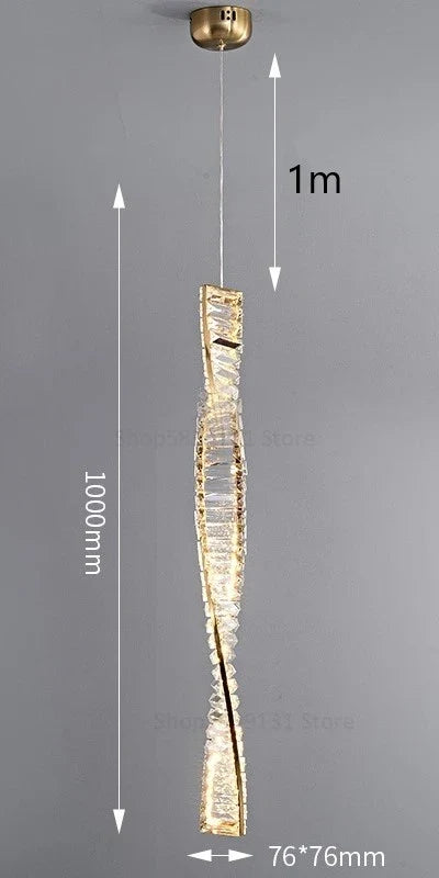 suspension en cristal moderne pour intérieur art déco minimaliste