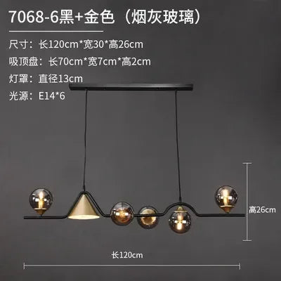 lustre led en verre pour bar et décoration de maison