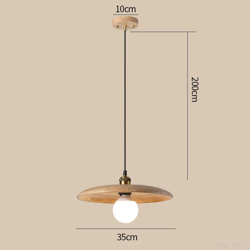 Lampe de style idyllique soucoupe volante bois lampes suspendues E27 Table à manger décor lumière Restaurant chevet salon de thé chapeau lampe suspendue