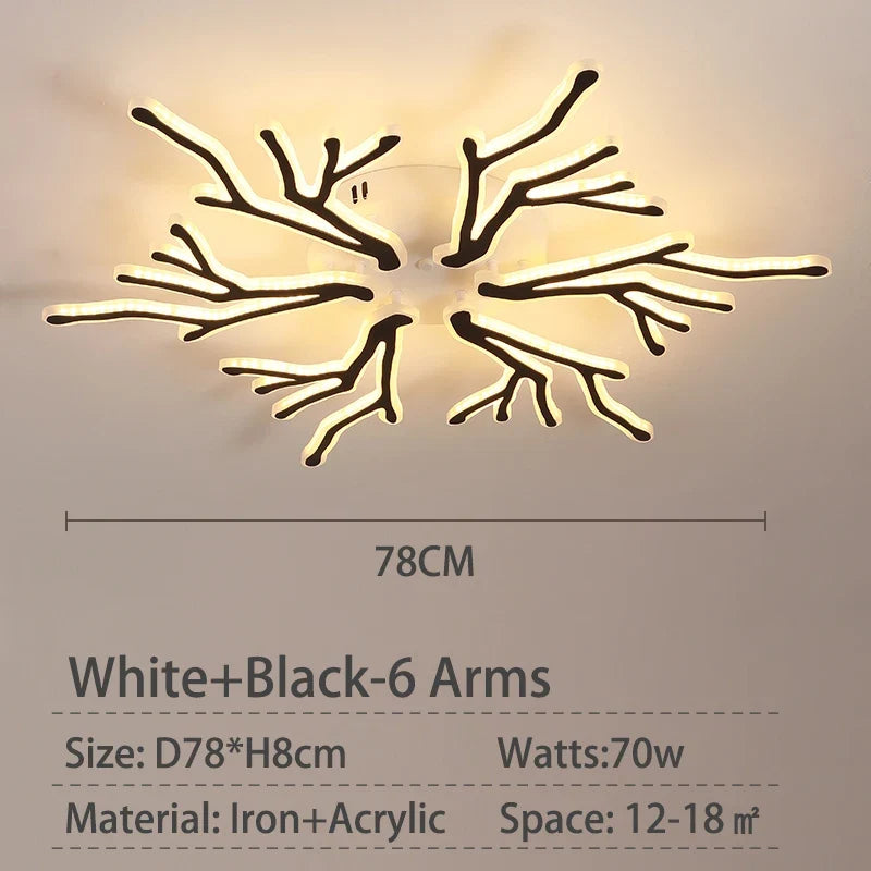 lustre créatif en forme de branche moderne en fer pour décoration intérieure