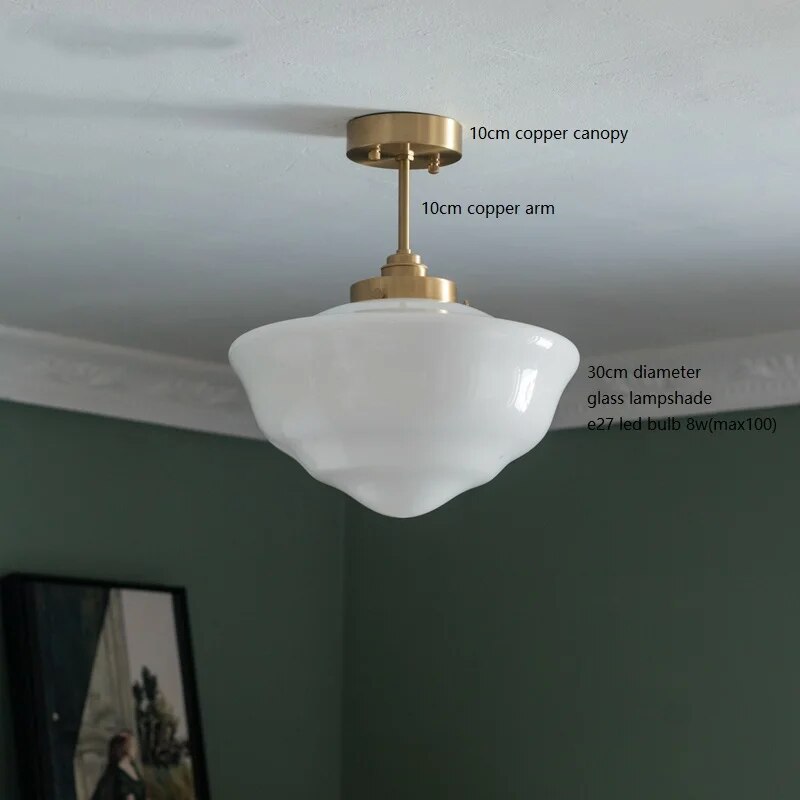 Suspension LED en verre blanc laiteux