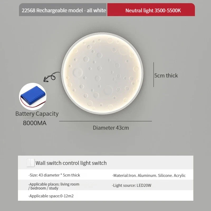 applique murale nordique moderne led rechargeable décorative