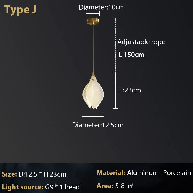 Lustre Magnolia en céramique
