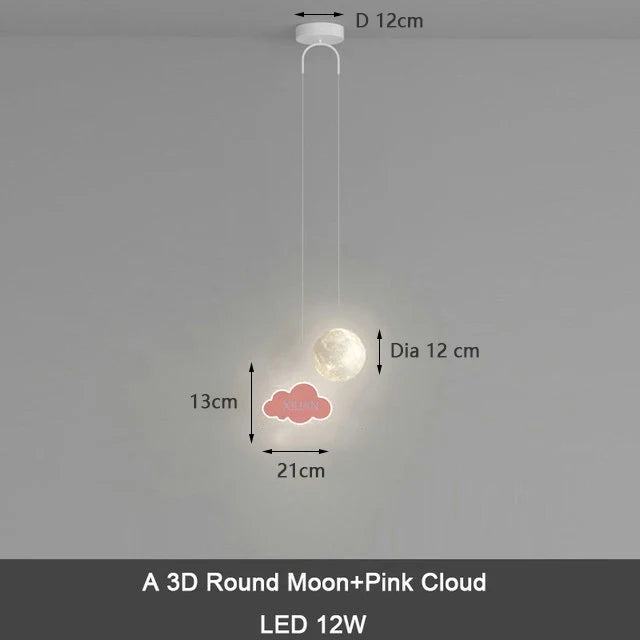 suspension créative pour enfants avec télécommande gradation étoile nuage lune