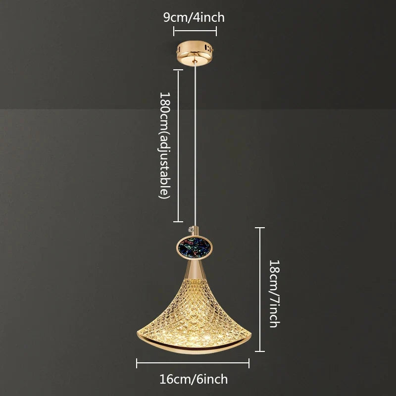 Plafond LED en cristal nordique lustre salon chambre chevet suspension lumières décor à la maison éclairage lampe suspendue pour plafond