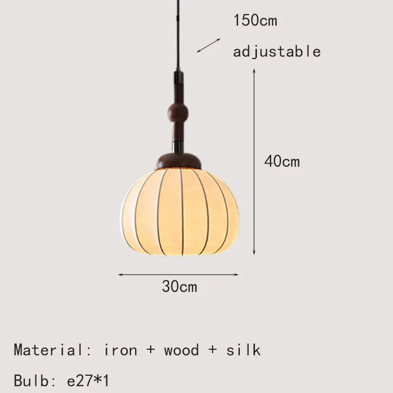 lustre de style chinois en soie et bois pour maison et magasin