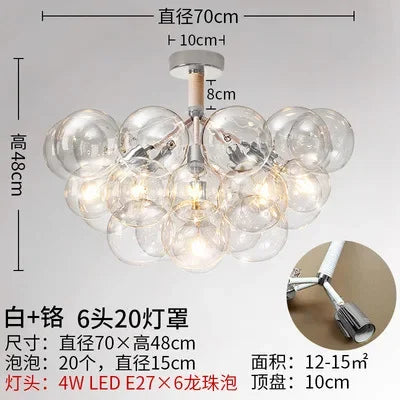 lustre moderne en verre à bulles pour décoration intérieure