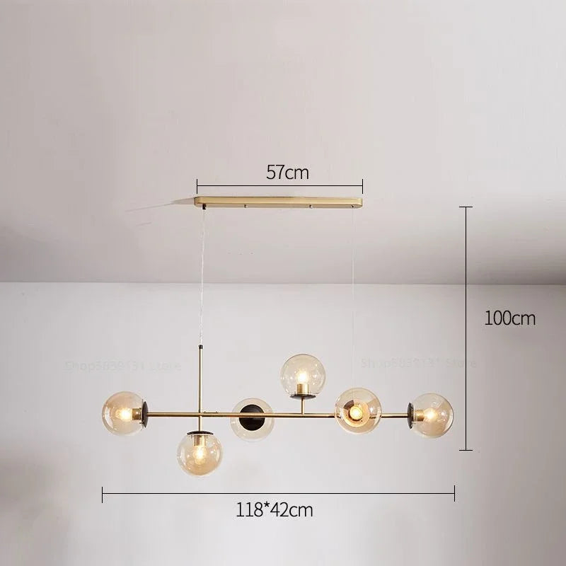 suspension nordique moderne en verre pour salon
