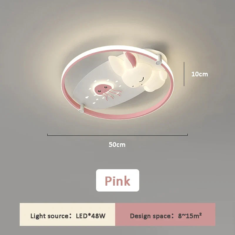 plafonnier moderne en forme de lapin pour enfant