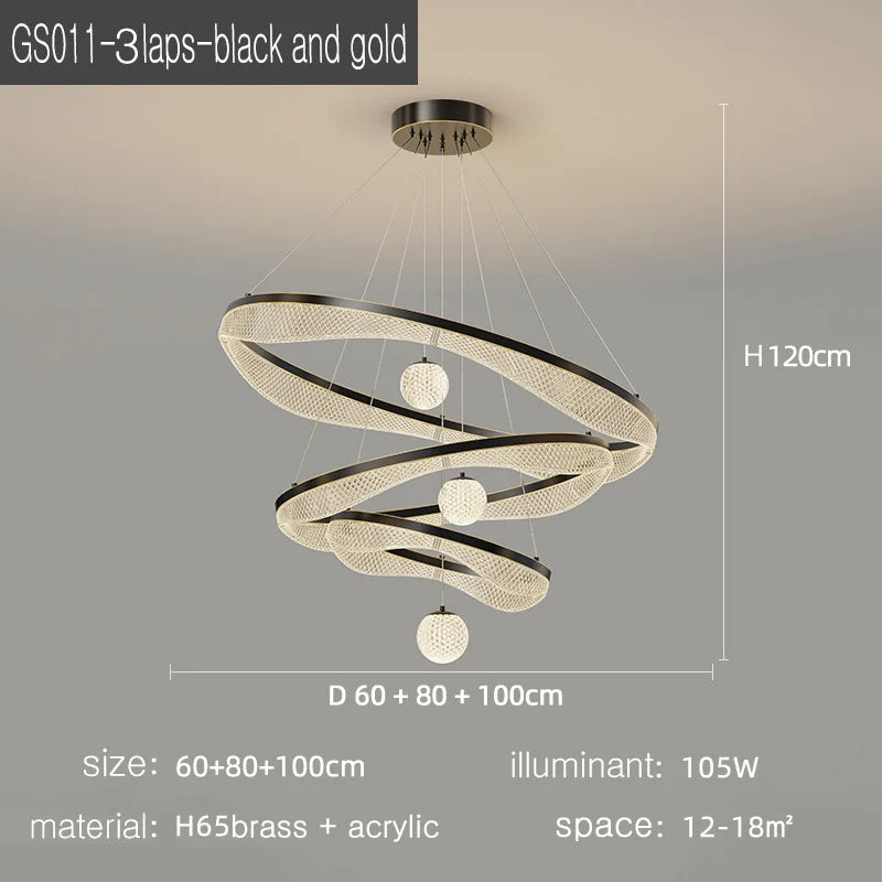 suspension moderne à led pour éclairage intérieur élégant