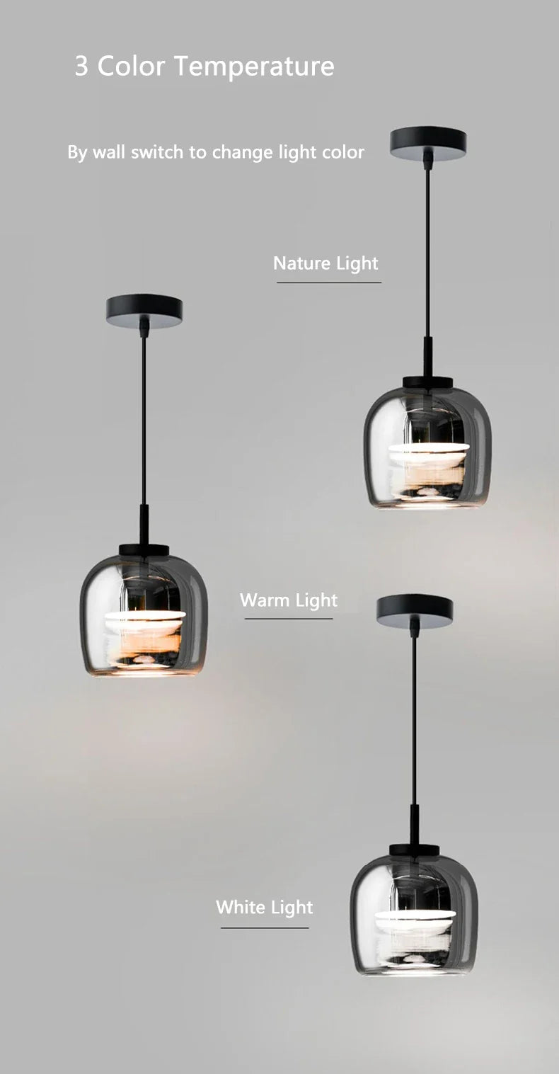 xiuan lampe de chevet à suspension en verre simple pour luminaires