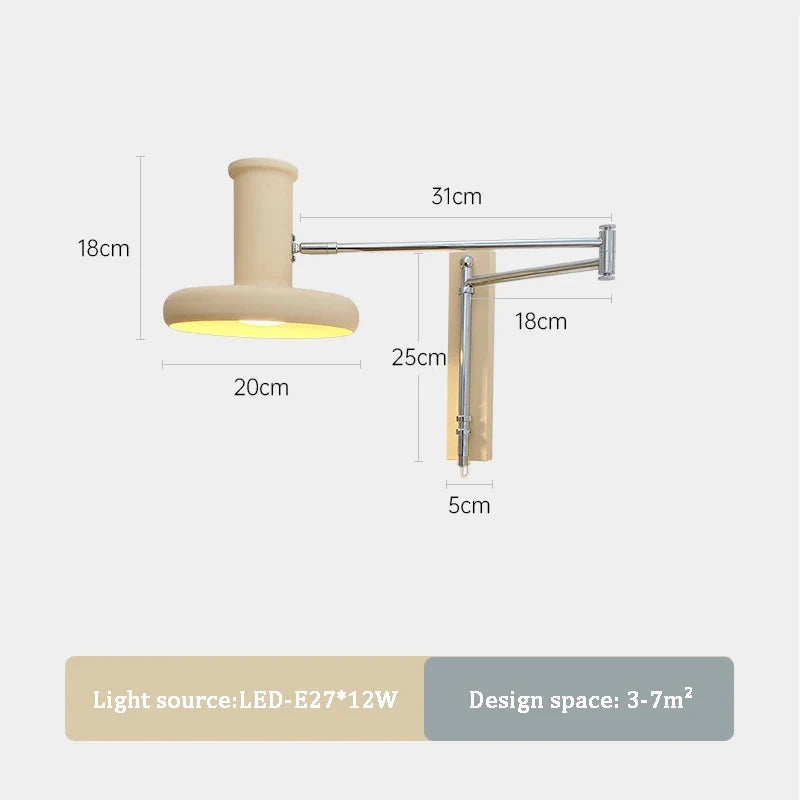 applique murale led créative à bras long pour intérieur