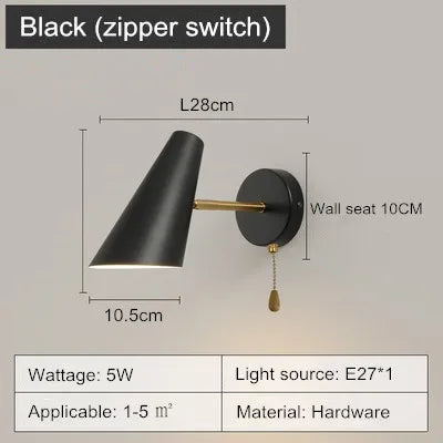 lampe de chevet nordique moderne avec interrupteur créatif ajustable