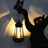 lanterne solaire suspendue silhouette de chat décorative étanche multifonctionnelle