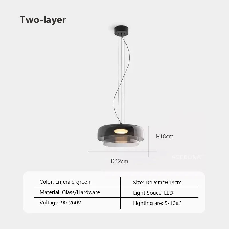 lustre nordique simple en fil de verre pour décoration maison