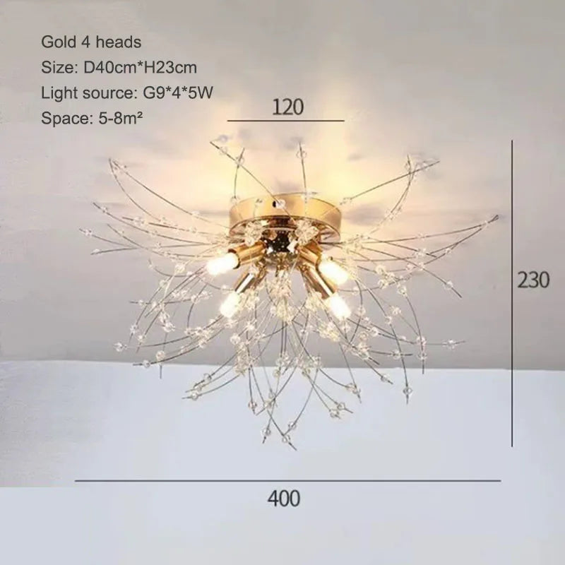 plafonnier nordique en cristal forme pissenlit lustre moderne décoratif