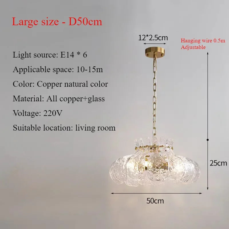 lustre nordique en verre pour décoration moderne intérieure