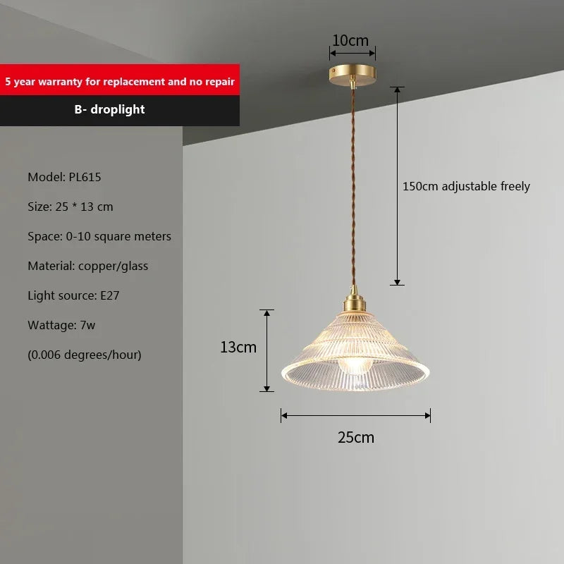 suspension en verre moderne pour cuisine et salle à manger