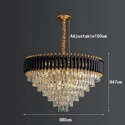 lustre moderne de luxe en cristal k9 led suspendu
