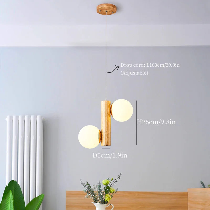 suspension bois minimaliste led style moderne