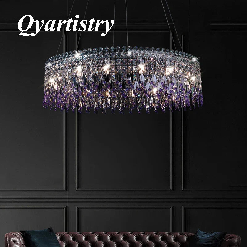 lustre de luxe en cristal lampe à main éclairage de bar luminaire suspendu