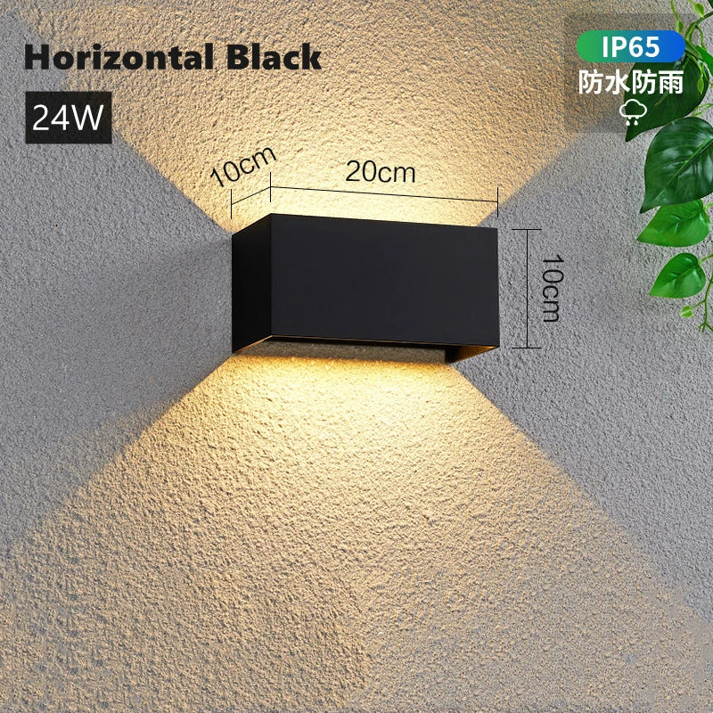 12W UP and Down Outdoor LED Wall Lamp PIR Motion Sensor Waterproof Garden Porch Light Adjustable Aluminum Wall Sconce Lighting