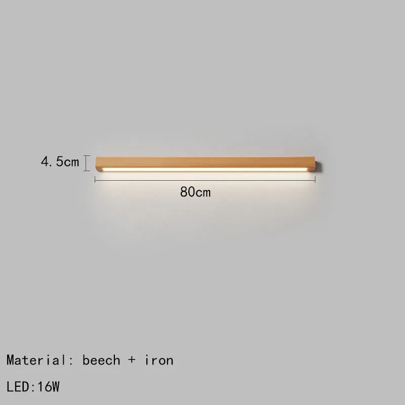 applique murale led en bois nordique à gradation