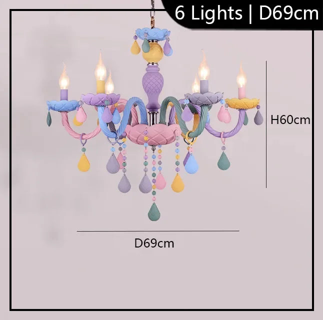 lustre arc-en-ciel pour enfants style macarone kawaii led