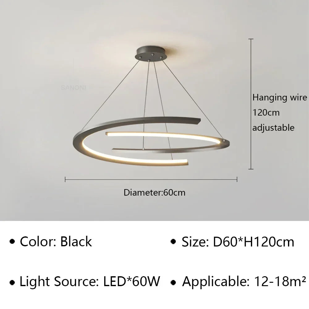 suspension à led moderne pour décoration intérieure élégante