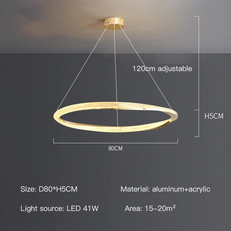suspension led moderne avec design artistique et télécommande