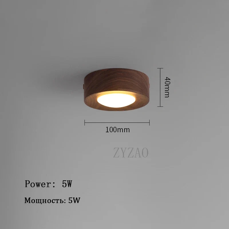 plafonniers en noyer et frêne led pour éclairage décoratif