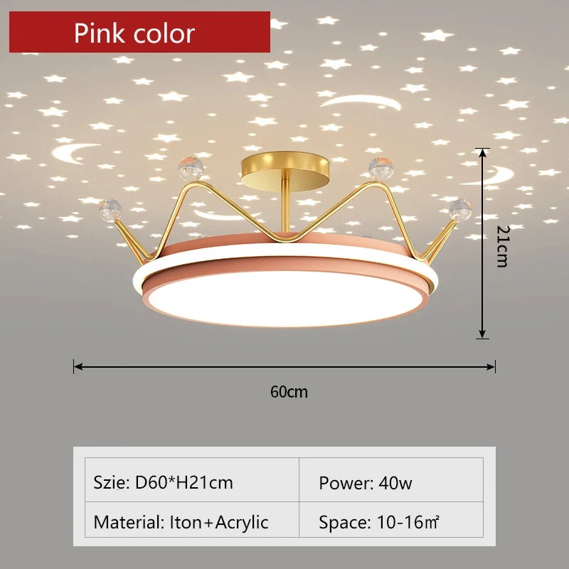 plafonnier led moderne couronne créative pour chambre d'enfant