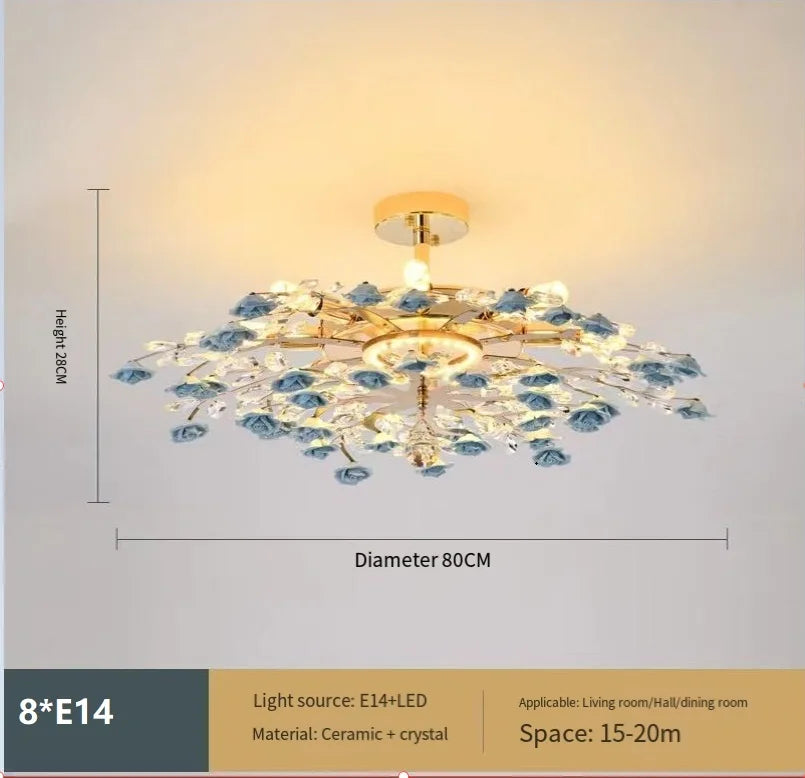 plafonnier moderne en céramique cristal pour intérieur élégant