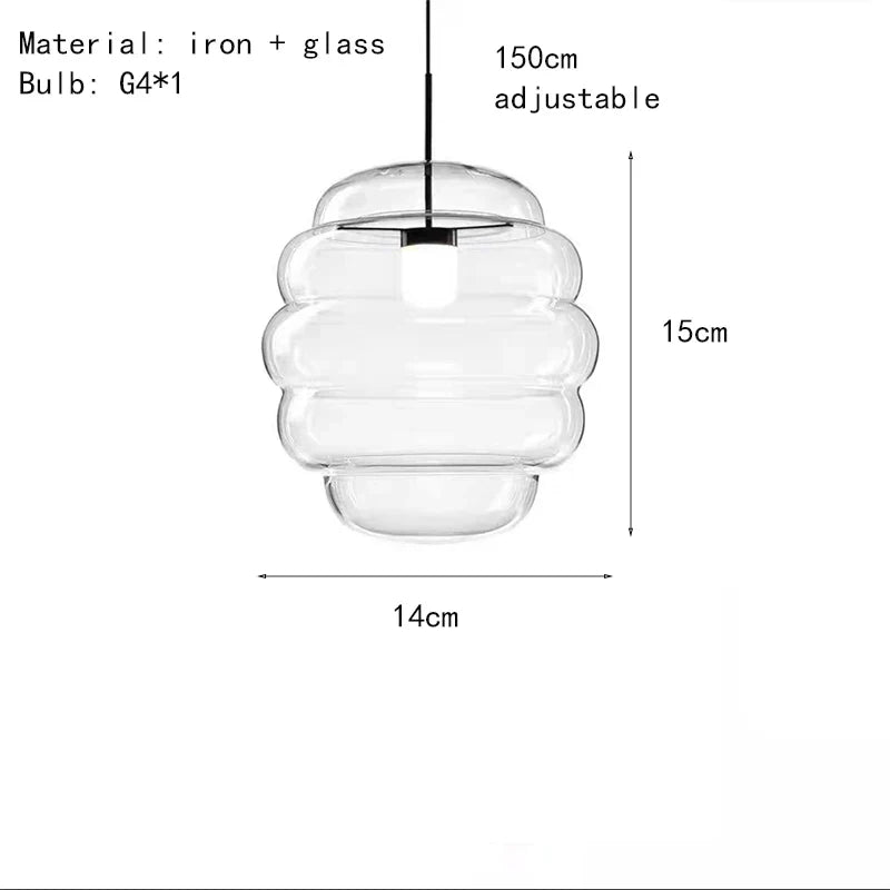 suspension en verre transparent pour bar restaurant avec fil réglable