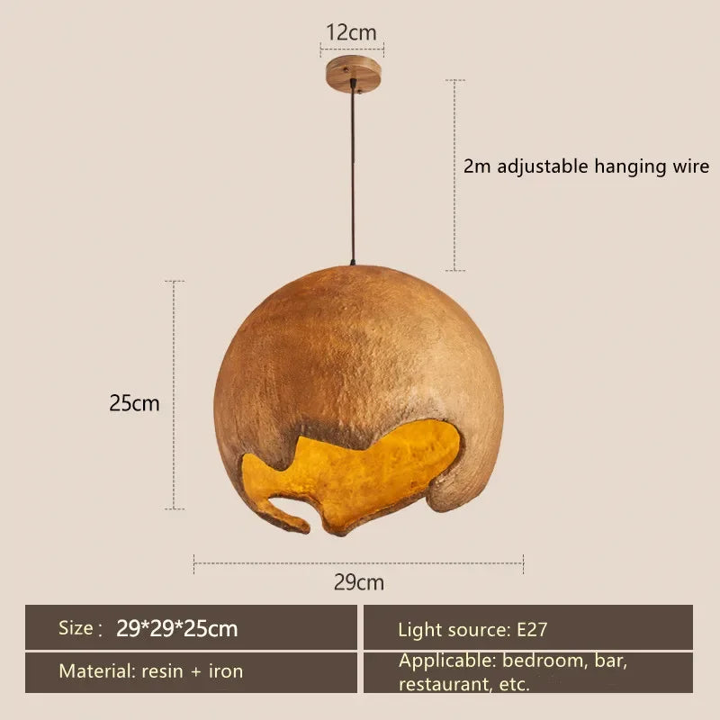 Restaurant Dining Island LED Chandelier Modern Cafe Bar Study Bedroom Light Wabi Sabi Personality Indoor Home Decor Hanging Lamp