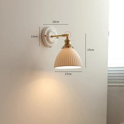 Applique LED nordique japonaise cuivre blanc
