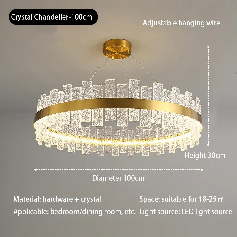 suspension moderne nordique en verre cristal design élégant