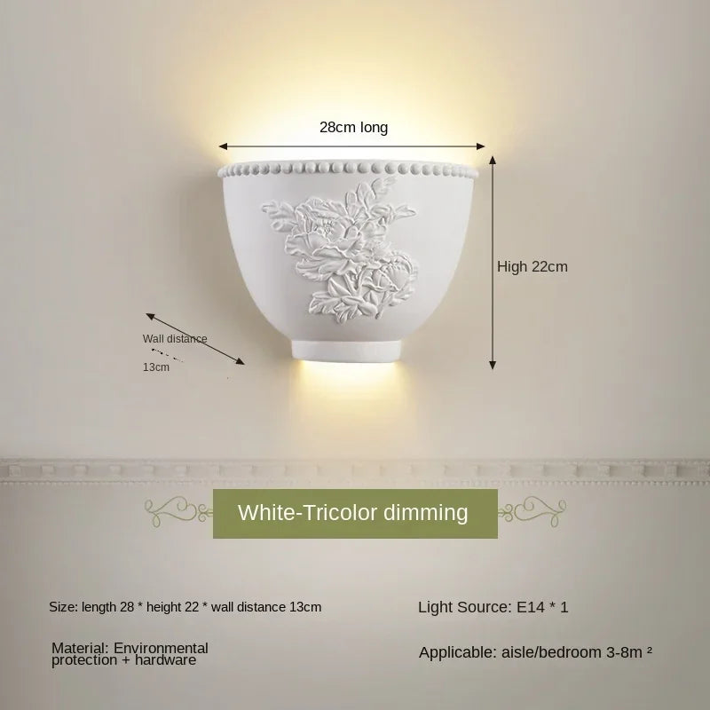 applique murale en résine d'ange sculptée décorative à led