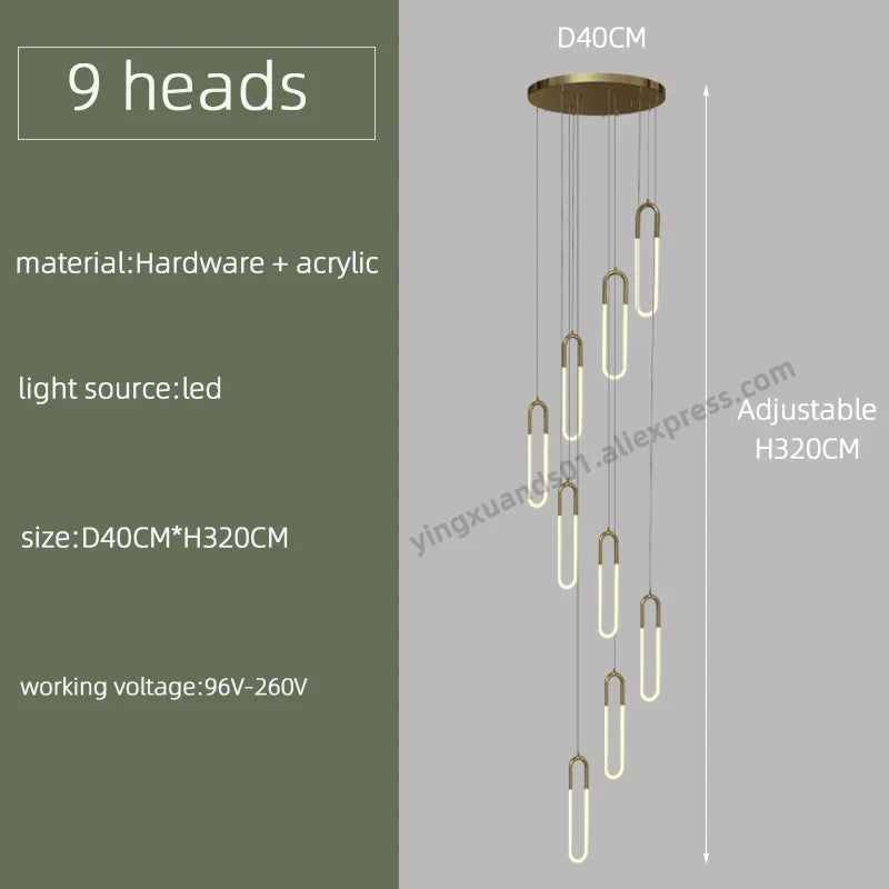 suspension moderne design nordique éclairage led loft élégant