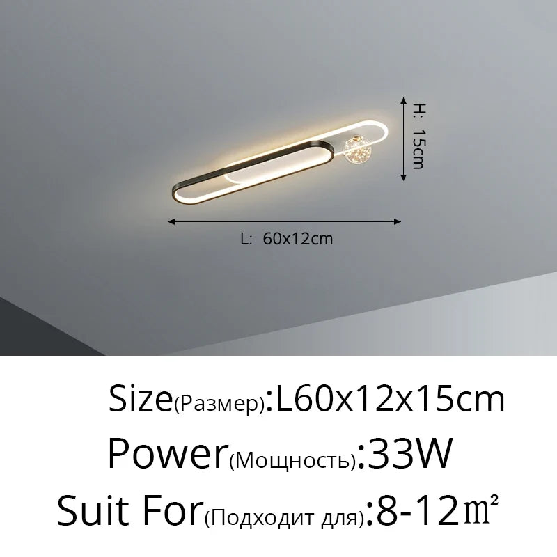 lustre moderne de luxe simple étoilé longue bande encastrée