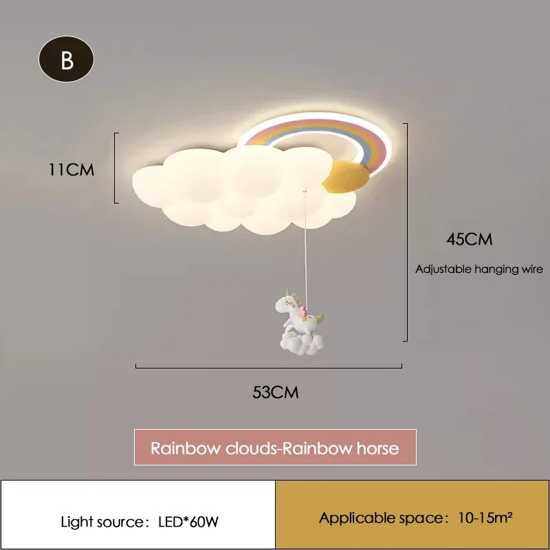 plafonnier led nuage arc-en-ciel pour chambre enfant