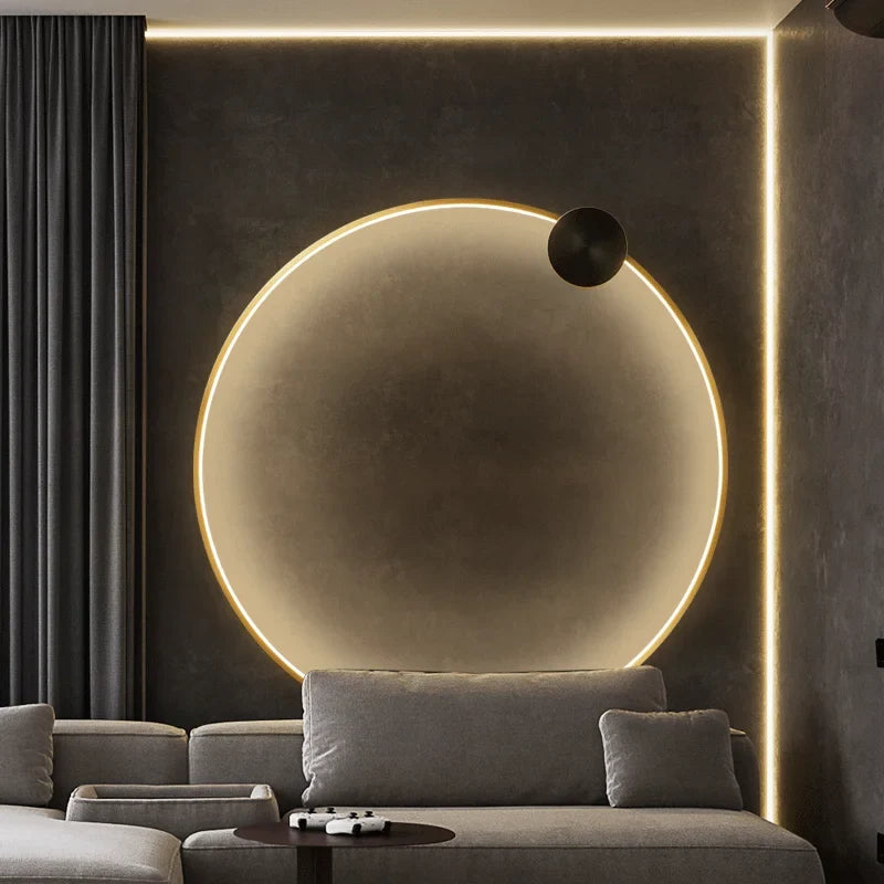 applique murale ronde en cuivre pour atmosphère de luxe créative