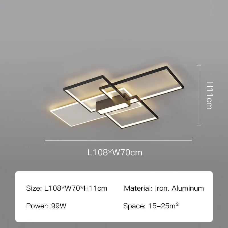 plafonnier led moderne design rectangulaire minimaliste lumineux