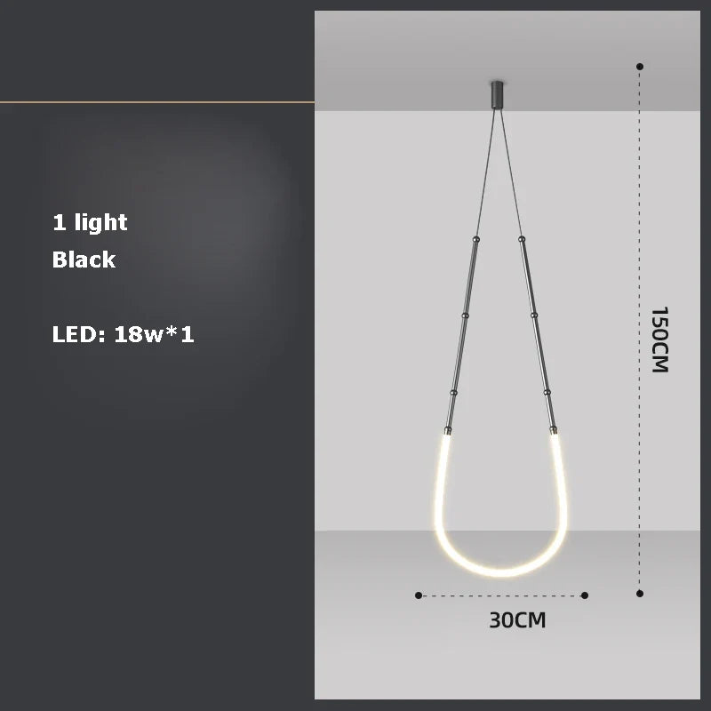lustre linéaire à led design en acier inoxydable minimaliste