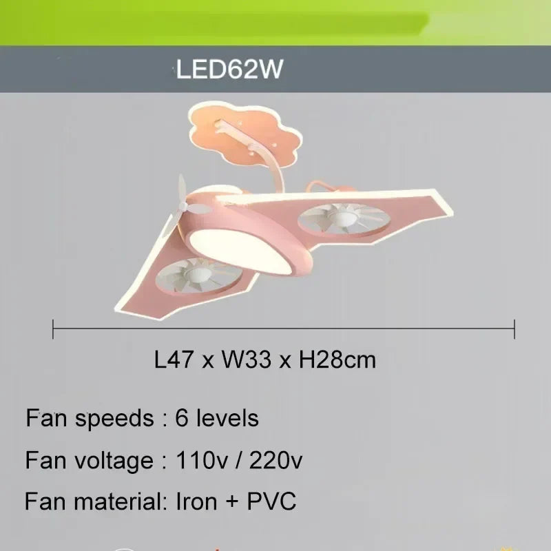 plafonnier ventilateur électrique pour chambre d'enfants design moderne