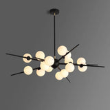 lustre moderne led en verre boule pour décoration maison