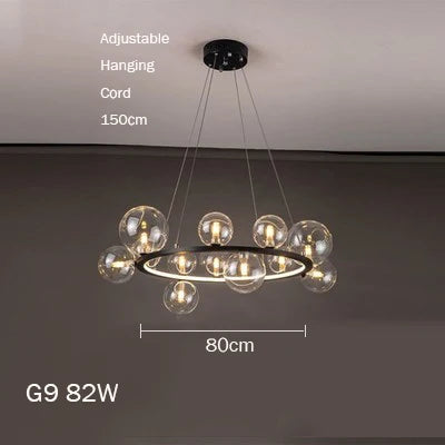 suspension lustre design bulle en verre créatif moderne