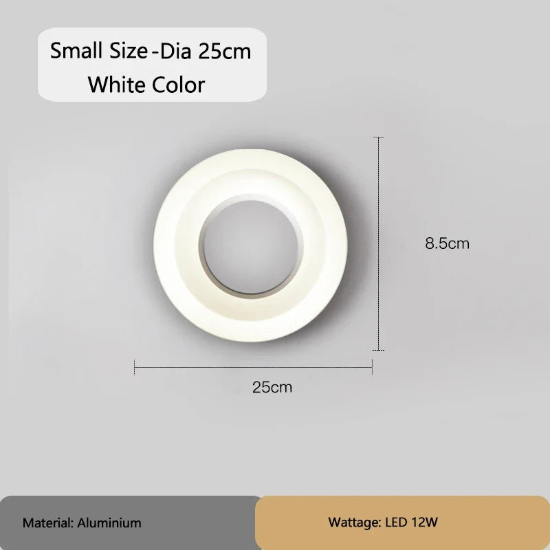 Modern Round Wall Lamps for Bedroom Bedside Living Room Wall Light Decorative Illuminaire 25cm 40cm 60cm Bar Stair Night Lamps